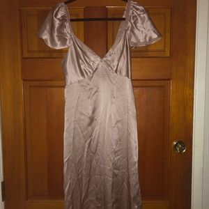 Reformation Dusty Blush Silk Dress